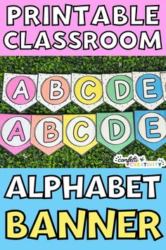 printable classroom alphabet banner with letters and numbers