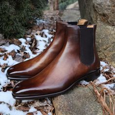 Winter Goodyear Welted Chelsea Boots With Moc Toe, Goodyear Welted Chelsea Boots Plain Toe For Fall, Winter Chelsea Boots With Goodyear Welt And Snip Toe, Goodyear Welted Snip Toe Chelsea Boots For Winter, Chelsea Boots Men Outfit, Learn Yoga Poses, Boots Men Outfit, Mens Dress Boots, African Dresses Men