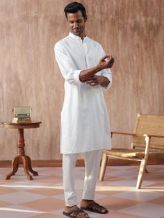 , Soft Cotton, Organic Cotton, Premium Cotton, Pure Cotton, Luxury Cotton Indian Traditional Solid Men's Kurta White Handmade Kurta Give yourself a best ethnic look by wearing this Kurta. Made of rich cotton blend fabric this regular-fit set comprises a full-sleeved Indian kurta This outfit with mojari will look different on special occasions. Fabric- Cotton Style - Newly Color - showing as a picture These Men's Kurta shirts can be customized as per your requirement. Example Please See Below. 34 Traditional Festive Loungewear Sets, Festive Traditional Loungewear Set, Diwali Cotton Naqshi Sets, Traditional Eid Kurta For Loungewear, Traditional Long Sleeve Kurta For Loungewear, Cotton Straight Kurta For Loungewear, Traditional White Sleepwear, Traditional White Sleepwear For Loungewear, White Dabka Set For Puja