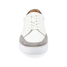 The Roderick casual sneaker from Thomas & Vine will make all your dreams come true thanks to the classic details and premium materials. The genuine leather lightweight flexible outsole and perforated details create the perfect business casual look. A 12 mm Tru Comfort Foam� insole and cushioned collar tongue complete the design for all-day comfort. Leather Lace-up Golf Shoes With Contrast Sole, Everyday Leather Sneakers With Perforations, Everyday White Leather Walking Shoes, Leather Sneakers With Ortholite Insole And White Sole, Sporty Sneakers With Perforations For Everyday, Everyday High-top Sneakers With Perforations, Modern Leather Walking Shoes With White Sole, Modern White Walking Shoes With Textured Sole, Casual Leather Golf Shoes With White Sole