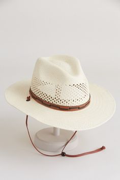 Stetson Airway Breezer Panama Straw Hat | Overland Adjustable Rodeo Hat With Single Vent, Adjustable Hats With Single Vent For Rodeo, Adjustable Hat With Single Vent For Rodeo, White Adjustable Sun Hat, Adjustable Fedora For Kentucky Derby Travel, Kentucky Derby Adjustable Fedora For Travel, Leather Hats For Rodeo In Summer, Leather Hats For Summer Rodeo, Classic Adjustable Sun Hat With Single Vent