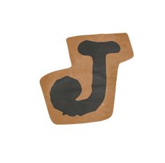 a piece of cardboard with a drawing of a man's head in the shape of a letter j