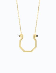 Urban beauty. Made of sterling yellow, this pendant features an open hexagon shape with a sweet touch of semi-precious stones. It's a piece that easily adds dimension and intrigue to any outfit. Raising the Bar – wbritt #Minimalistic #Simple #Chic #Elegant #Luxury #Modern #Fashion #Regram #Classy #Trendy #Jewelry #angle #bold #rings #gemstones #collections #new #style #fashion #ootd #lookbook #newlook #accessories #nyc #silver #gold #geometricjewelry #gift #design Classy Rings, Heart Shaped Diamond Necklace, Hexagon Pendant, Outfit Yellow, Minimalistic Jewelry, Urban Beauty, Vertical Bar Necklace, Bold Rings, Jewelry Simple