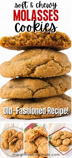 soft and chewy molasses cookies are an old fashioned recipe