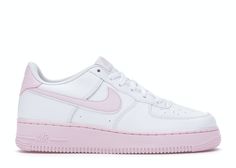 Check out the Nike Air Force 1 Low White Pink Foam (GS) available on @StockX Nike Air Force Pink And White, Pink And White Air Force 1, Cute Pink Sneakers, Nike Womens Clothes, Pink Air Force 1 Outfit, Nike Air Force Pink, White And Pink Shoes, Pink Shoes Nike, Pink Airforce