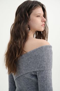 Asymmetrical ruched sweater – Ancosti Elegant Asymmetrical Knit Top, Fitted Knit Top With Asymmetrical Neckline, Soft Knit Top For Layering, Slim Waist, Grey Sweater, The Beauty, Gray Color, Shopping Outfit, Knitwear