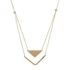 "Adorned with a chevron link, this 14k gold layered necklace makes a stylish statement. Comes in a gift boxNECKLACE DETAILS Length: 16 in. with 2-in. extender Clasp: lobster-claw Metal: 14k gold  Size: 16"". Color: Yellow. Gender: female. Age Group: adult." Gold Layered Necklace, Gold Chevron, Necklace Box, Gold Necklace Layered, Layered Necklace, French Fashion, Layered Necklaces, Pendant Jewelry, Size 16