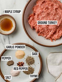 the ingredients needed to make this recipe include ground turkey, garlic powder, pepper, and thyme