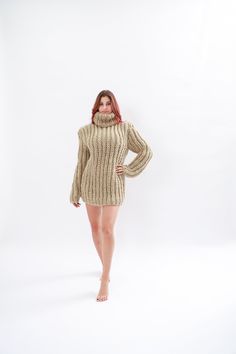 "Perfect red wool sweater for home or evening events, this super giant chunky turtleneck wool sweater is a classic piece to go with anything in your closet. This sweater is perfect idea for gift DETAILS - The sweater is knitted with pure soft wool yarn of high quality premium class - The model is 170 cm tall (regular S) - The sweater on picture is size XL - As mostly all models in our shop the sweater is loose fit - Colour on photo - beige/natural color Details Sweater : - chest (armpit to armpi Winter Fitted Chunky Knit Turtleneck, Fitted Chunky Knit Turtleneck For Winter, Thick Wool Sweater With Long Sleeves, Fitted Chunky Knit High Neck Sweater, Thick Turtleneck Winter Sweater, High Neck Wool Sweater For Winter, Fitted High Neck Chunky Knit Sweater, Chunky Knit High Neck Winter Sweater, Cozy Hand-knitted Turtleneck For Fall