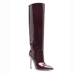 TAAFO High Heel Knee High Boots For Women Long Boots Black-40 Burgundy Knee-high Winter Boots, Burgundy Knee-high Boots For Winter, Winter Knee-high Burgundy Boots, High Heel Patent Leather Boots For Winter, High Heel Patent Leather Winter Boots, Fall Patent Leather Knee-high Boots With High Heel, Burgundy Snip Toe Boots For Formal Occasions, Winter Knee-high Patent Leather Boots, Knee-high Patent Leather Boots With Reinforced Heel