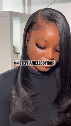 Full Sew In Weave No Leave Out Straight, Straight Hair With Bumped Ends, Straight Side Part Wig Black Women, 360 Sew In Weave, Quickweave With Leave Out, Natural Sew In Weave With Leave Out, Layered Sew In Weave Side Part, Side Part Tape Ins, Silk Press Bumped Ends