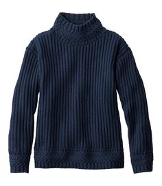 Women's Signature Original Cotton Ribbed Sweater, Mockneck | Sweaters at L.L.Bean Classic Textured Knit Turtleneck For Fall, Cozy Ribbed Funnel Neck Turtleneck, Ribbed Relaxed Fit Turtleneck Sweater, Relaxed Fit Ribbed Turtleneck Sweater, Classic Stretch Knit Turtleneck, Classic Textured Knit Turtleneck Sweater, Classic Knit Turtleneck For Layering, Classic Knit Turtleneck, Classic Cable Knit Turtleneck For Fall