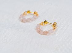 * Pink Morganite Gemstone Beads Hoop Earrings, Minimalist, 24K Gold Plated, Gifts for her,Dainty Earrings * Aquamarine Gemstone Beads Hoop Earrings are available in  https://www.etsy.com/listing/1394371022 * Earring Finish (Hypoallergenic & Nickel Free)   -24 K Gold Plated Stud * Natural Morganite Gemstone Beads:4-5mm * The color displayed may vary depending on your screen. * Due to the hygienic concern, accessories sent out usually don't accept returns or refund. However, if you find any concer Elegant Pink Cartilage Earrings As Gift, Elegant Pink Cartilage Earrings For Gift, Delicate Round Cartilage Earrings, Handmade Round Elegant Cartilage Earrings, Delicate Cartilage Earrings Gift, Elegant Gemstone Cartilage Earrings As Gift, Pink Round Clip-on Earrings For Gift, Round Cartilage Earrings With Birthstone For Gifts, Round Birthstone Cartilage Earrings As Gift