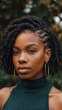 "Twists offer a versatile and protective style for short hair, perfect for Black women who want a natural and stylish look. Save this pin for twist hairstyle inspiration! 🌟 #TwistStyles #NaturalHair" #TwistStyles #BlackWomen #NaturalLook #ProtectiveHair Wearable Twists Natural Hair, Braids Into Twists Natural Hair, Twist Set Natural Hair, Short Natural Twist Hairstyles For Black Women, Natural Hairstyles For The Office, Natural Hair Braid Out Styles, Natural Hair Twisted Styles, Chunky Two Strand Twist Natural Hair, Twistout Hairstyles Natural Hair