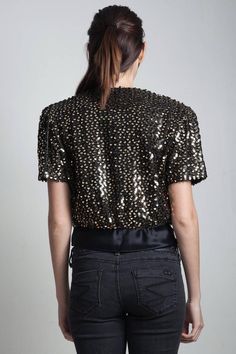 Sequined trophy evening crop top v neck bow NYE black gold | Etsy Disco Holiday Tops For Evening, Disco Holiday Evening Tops, Holiday Disco Evening Tops, Glamorous Sequined Crop Top For Fall, Sequined Cropped Top For Fall, Fitted Cropped Sequin Top, Cropped Sequin Top For Fall, Disco Style Sequined Evening Crop Top, Disco Sequin Crop Top For Evening