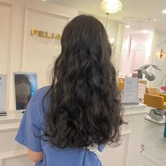 Long Hair Wavy Perm, Long Permed Hair, Japanese Perm, Curly Asian Hair, Korean Wavy Hair, Wavy Perm