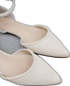 Elegant Wedding Pointed Toe Flats With Ankle Strap, Pearl Embellished Wedding Shoes For Prom, Pearl White Wedding Shoes For Bridal Shower, Elegant Pointed Toe Flats With Ankle Strap For Wedding, Elegant Pearl Wedding Shoes With Ankle Strap, Elegant Pearl Ankle Strap Wedding Shoes, Elegant Bridesmaid Pointed Toe Flats, Elegant Closed Toe Bridesmaid Flats, Elegant Bridesmaid Closed Toe Flats