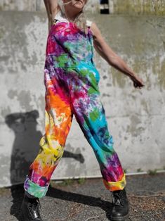 Groovy Tie Dye Overalls, Unisex, Dickie's - Etsy Spring Multicolor Cotton Jumpsuits And Rompers, Multicolor Cotton Overalls For Summer, Summer Festival Cotton Overalls, Cotton Overalls For Summer Festivals, Cotton Summer Overalls For Festivals, Cotton Overalls For Festivals, Cotton Overall Jumpsuits And Rompers For Festival, Cotton Overall Jumpsuit For Festival, Cotton Festival Overalls And Rompers