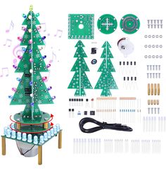 the electronic christmas tree is being assembled and ready to be put into its own display