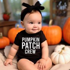 Mama's Pumpkin , Pumpkin Patch Shirt , Pumpkin Head , Pumpkin Shirt , Toddler Shirt , Baby Shirt , Fall Shirts , Fall Toddler Shirts G A R M E N T ∙ F E A T U R E S : * Uniquely soft fabric * Modern, unisex fit * Crew neck and short sleeves - Has a great comfortable fit you are sure to love F I T ∙ & ∙ S I Z I N G * Please consult size chart in pics for accurate fit. Please keep in mind that there are always slight variations in sizing. - Remember unisex tee's fit on the bigger side. F A B R I C A T I O N: * COTTON C R A F T S M A N S H I P ∙ & ∙ L O V E * We hand press each item with non-toxic material. * Machine wash in cold water, inside out, and tumble dry. - We assure quality in each one of our pieces. Black Short Sleeve Onesie For Family Matching, Family Matching Black Short Sleeve Onesie, Cute Cotton Halloween Onesie, Cute Black Halloween Onesie, Black Cotton Halloween Onesie, Cute Black Short Sleeve Onesie, Playful Black Short Sleeve Onesie, Head Pumpkin, Toddler Girl Halloween