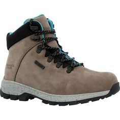 The Georgia Boot Eagle Trail womens hiker boot is great for rugged casual wear or light industrial work environments. The grey full-grain leather upper has combination hardware and a padded tongue and collar. The interior of this 5-inch lightweight waterproof hiker boot is equipped with a waterproof membrane and lined in a high-performance mesh material. The removable insole is made from polyurethane foam that provides both responsive cushioning and shock absorption with each step. Below the ins Gray Hiking Boots With Reinforced Toe For Walking, Gray Gore-tex Hiking Boots For Outdoor Work, Insulated Gray Hiking Boots, Gray Hiking Boots With Reinforced Round Toe, Gray Hiking Boots With Reinforced Toe, Gray Waterproof Hiking Boots With Reinforced Toe, Gray Waterproof Boots For Hiking, Gray Waterproof Hiking Boots For Outdoor Work, Waterproof Gray Hiking Boots For Outdoor Work