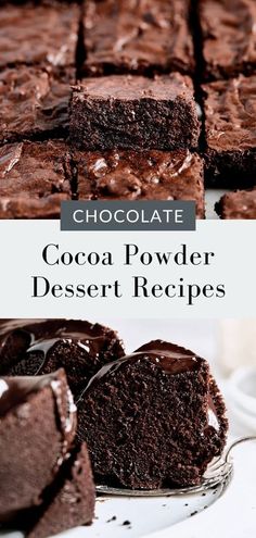 chocolate cocoa powder dessert recipe with text overlay