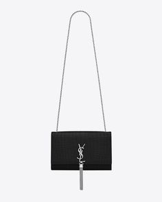 MONOGRAM KATE WITH TASSEL Celebrity Bags, Ysl Handbags, Kate Bags, Handbags Collection, Princess Jewelry, Classic Handbags, Cute Purses, Baby Bag