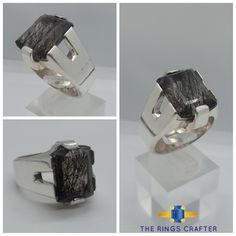 Rutile Quartz Ring ( Moh e Najaf Ring ) Black Rutile Quartz, Rutilated Quartz Ring, Black Quartz, Rutile Quartz, Ring Black, Gift Ring, Quartz Ring, Multi Stone Ring, Rutilated Quartz