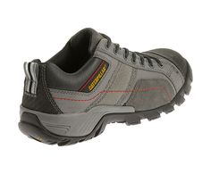 Men - Argon Composite Toe Work Shoe - Dark Grey | CAT Footwear Casual Lace-up Safety Boots, Slip-resistant Leather Walking Shoes For Outdoor Work, Impact Resistant Work Boots For Streetwear, Functional Impact Resistant Work Boots For Streetwear, Functional Low-top Safety Sneakers, Casual Slip-resistant Work Boots For Outdoor, Safety Sneakers With Steel Toe And Round Toe, Functional Steel Toe Sneakers For Sports, Functional Round Toe Safety Work Boots