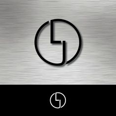 the letter g is made up of black and silver metal, with a circular shape