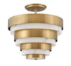 an image of a ceiling light fixture with white and gold accents on the rims