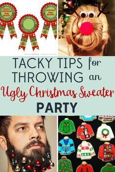 tacky tips for throwing an ugly christmas sweater party with free printables and instructions