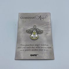 a metal plaque with an angel on it that says guardian angel over you each day with loving care and only guides your way