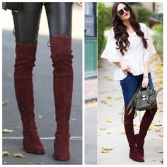 These Over The Knee Boots Feature A Soft Vegan Suede, Low Block Heel, Round Toe, And A Drawstring Collar That Ties At The Back For Custom Fit. Pull On Construction With A Partial Side Zipper Closure For Easy On/Off. Material: Vegan Suede (Man-Made) Sole: Rubber Measurement Heel Height: 1" (Approx) Shaft Length: 23.5" (Including Heel) Top Opening Circumference: 15.5" (Approx) Low Block Heels, Over The Knee Boots, White Silver, Over The Knee, On Off, Custom Fit, Side Zipper, Over Knee Boot, Knee Boots