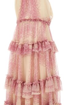 100% Polyestere Luxury Summer Dresses With Ruffles, Luxury Ruffled Summer Dresses, Luxury Ruffle Dresses For Summer, Silk Mini Dress With Ruffles For Gala, Glamorous Silk Dresses With Ruffles, Luxury Ruffled Dresses For Spring, Luxury Spring Dresses With Ruffles, Glamorous Silk Ruffle Dresses, Luxury Pink Midi Dress