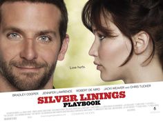 a movie poster for silver linings playbook with a man and woman facing each other