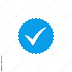 a blue circle with a check mark on it