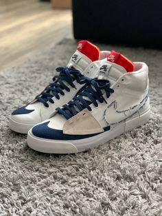 Nike Blazers Men, Blazers Sneakers, Custom Nike Blazers, Athletic Shoes Outfit, Blazers Men, Nike Sneakers Mens, Adidas Boots, Outfits Athletic