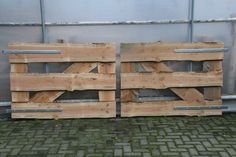 two wooden pallets sitting next to each other