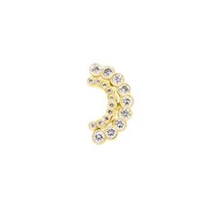 Lune Cachée Threaded Flat Back Earring | .5GMS .1CT | Single – Porter Lyons Yellow Gold Cartilage Earrings With Diamond Accents, Anniversary Diamond Accents Round Piercings, Anniversary Round Piercings With Diamond Accents, Round Cartilage Earrings With Diamond Accents For Anniversary, Diamond Accented Round Cartilage Earrings For Anniversary, Round Diamond Cartilage Earrings For Anniversary, Round Prong Set Cartilage Earrings For Anniversary, Piercing Guide, Flat Back Earrings