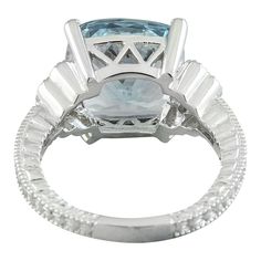 Stamped: 14K Total Ring Weight: 6.7 Grams Aquamarine Weight: 6.20 Carat (12.15x12.00 Millimeters) Diamond Weight: 0.25 Carat (F-G Color, VS2-SI1 Clarity )Face Measures: 12.15x12.00 Millimeter SKU: [600150] Luxury Gia Certified Round Topaz Ring, Luxury Gia Certified Topaz Ring, Luxury Blue Topaz Ring With Vvs Clarity, Luxury Cushion Cut Ring With Polished Finish, Luxury Polished Cushion Cut Ring, Luxury Cushion Cut Topaz Ring For Anniversary, Luxury Asscher Cut Topaz Ring For Formal Occasions, Luxury Gia Certified Blue Topaz Rings, Gia Certified Round Topaz Ring For Formal Occasions