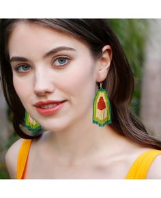 Get 10% off now! Buy handmade beaded bohemian long tassel avocado earrings at cheap price online. Free stable shipping and pro since 2009. Avocado Earrings, Blue Green Wedding, Purple Prom Dress, Make Your Own Dress, Tea Length Wedding Dress, Prom Dresses With Sleeves, Wedding Dresses Plus Size, Colored Wedding Dresses, Beaded Fringe