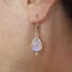 Moonstone Earrings, Solid 14k Gold Dangle Teardrop Earrings for Women - Etsy Filigree Hoop Earrings, Simple Hoop Earrings, Earrings Handmade Dangle, Teardrop Dangle Earrings, Solid Gold Earrings, Opal White, Moonstone Earrings, Birthstone Earring, Opal Earrings