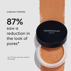 Lightweight Mineral Loose Powder Foundation Makeup, Buildable Coverage, Talc Free, Vegan Foundation For Oily Skin, Mineral Foundation, Mineral Pigments, Bare Minerals, Sls Free Products, Matte Foundation, Mineral Sunscreen, Clean Ingredients, No Foundation Makeup