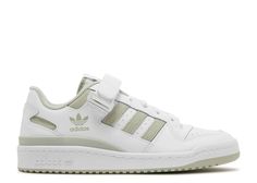 Forum Low 'White Halo Green' - Adidas - GZ8958 - cloud white/halo green/cloud white | Flight Club Adidas Forum Low Halo Green, Adidas Forum Low White Green, Adidas Forum Low, Forum Low, Green Adidas, Jordan Shoes Girls, Adidas Forum, Flight Club, Shoe Inspo