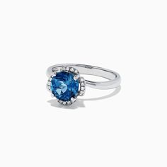 Effy Ocean Bleu 14K Gold London Blue Topaz and Diamond Ring, 2.10 TCW Topaz And Diamond Ring, London Blue Topaz, London Blue, Blue Topaz, Sapphire Ring, Topaz, Diamond Ring, Sapphire, London