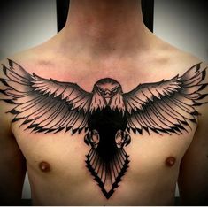 a man with an eagle tattoo on his chest