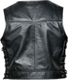 Ladies Motorcycle Leather Vest | Women Short Body Rider Leather Vest Biker Leather Vest For Streetwear, Winter Leather Vest For Biker Events, Black Leather Motorcycle Vest, Black Biker Vest With Zipper Closure, Black Leather Vest For Motorcycling, Black Leather Moto Vest, Leather Vest For Motorcycling In Fall, Leather Vest For Motorcycling, Fall Season, Biker Style Leather Vest