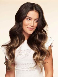 20 Classic Dark Brown Balayage Clip-Ins Luxy Hair Extensions- 20 (160g) Dark Brown Balayage, Luxy Hair Extensions, Seamless Hair Extensions, Luxy Hair, Halo Hair Extensions, Halo Hair, Brown Balayage, Wedding Hair Down, 100 Remy Human Hair