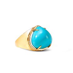 Mogul Turquoise Ring Rolex Watches Women, Rolex Watches For Men, Pink Spinel, Turquoise Heart, Jewelry Appraisal, Golden Ring, Cabochon Ring, Men Ring, Yellow Gold Setting